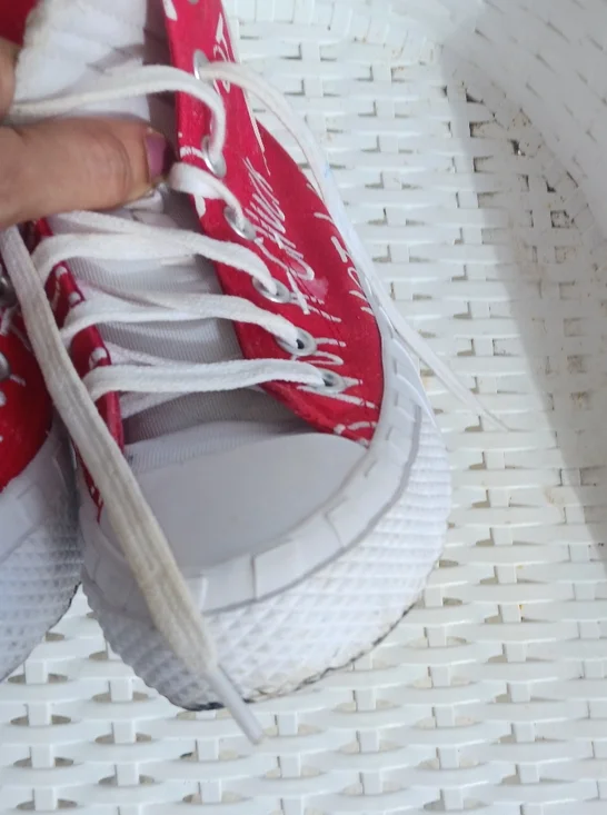 Converse "Not A Chuck" Big Kid letters Printed Red High Top Sneakers - Picture 13 of 13